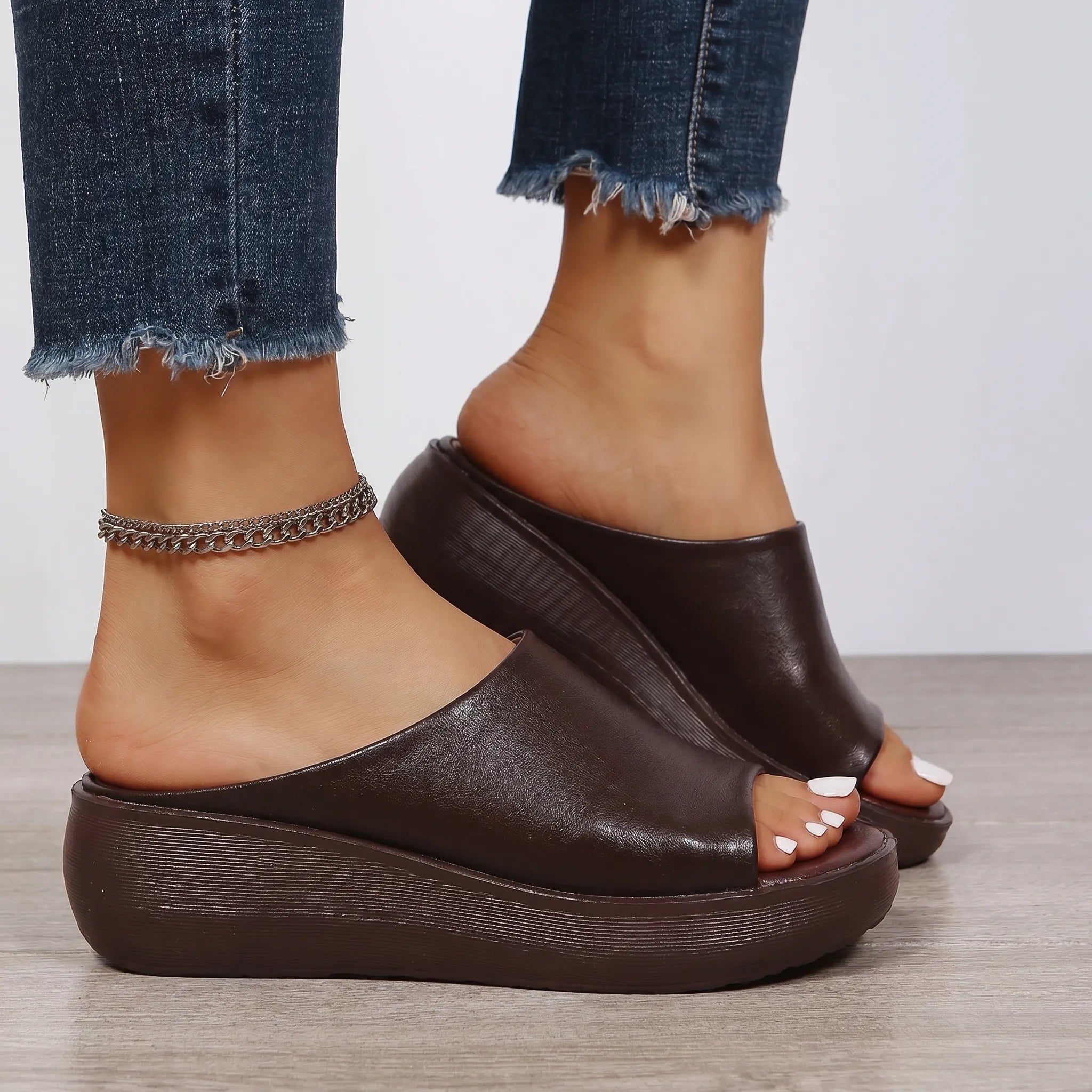 Breezly™ -  Open-Toe Wedge Slip-On Sandals -  Everyday Summer Walking