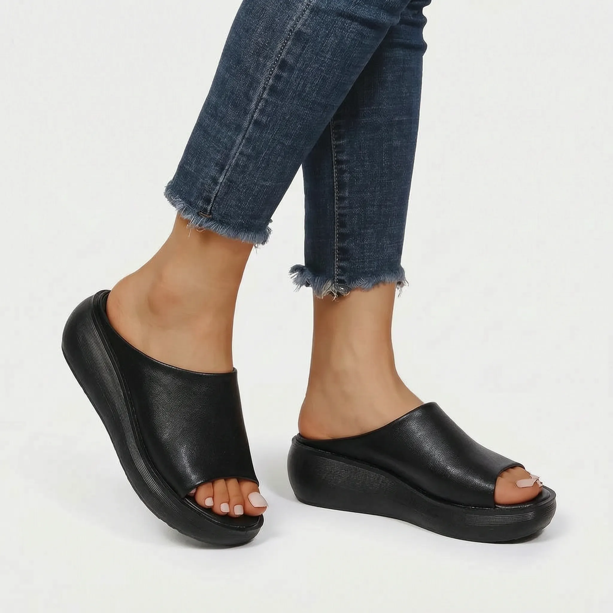 Breezly™ -  Open-Toe Wedge Slip-On Sandals -  Everyday Summer Walking