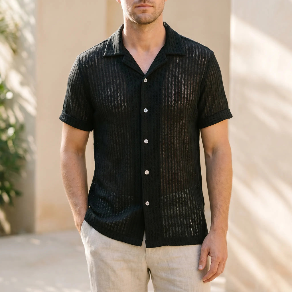 Brellar™ -  Textured Short Sleeve Shirt -  Summer Holidays