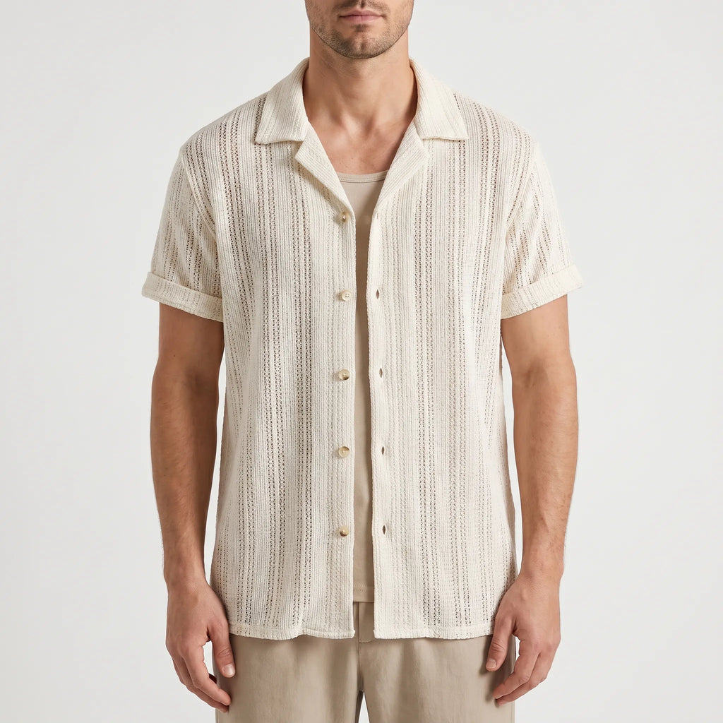 Brellar™ -  Textured Short Sleeve Shirt -  Summer Holidays