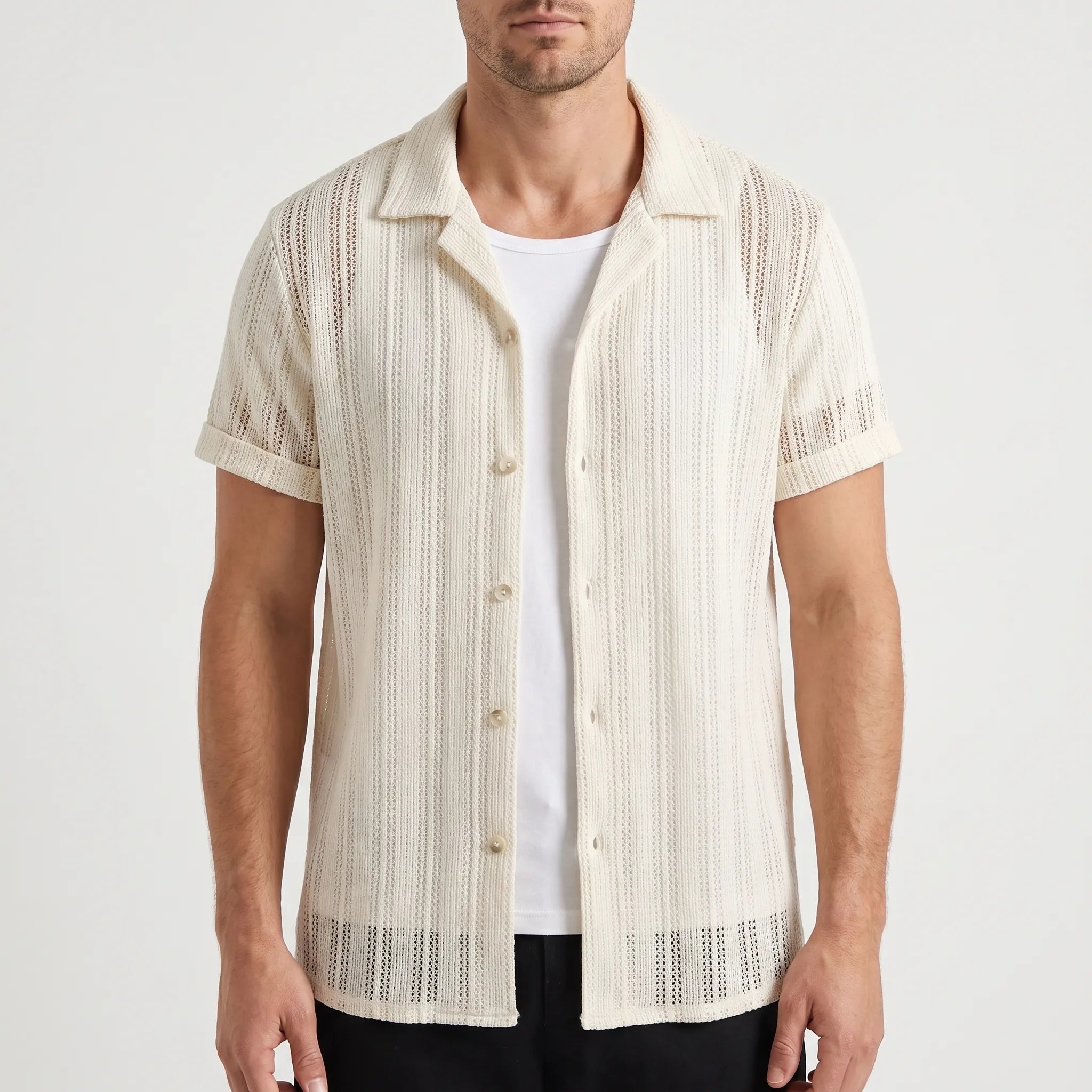 Brellar™ -  Textured Short Sleeve Shirt -  Summer Holidays