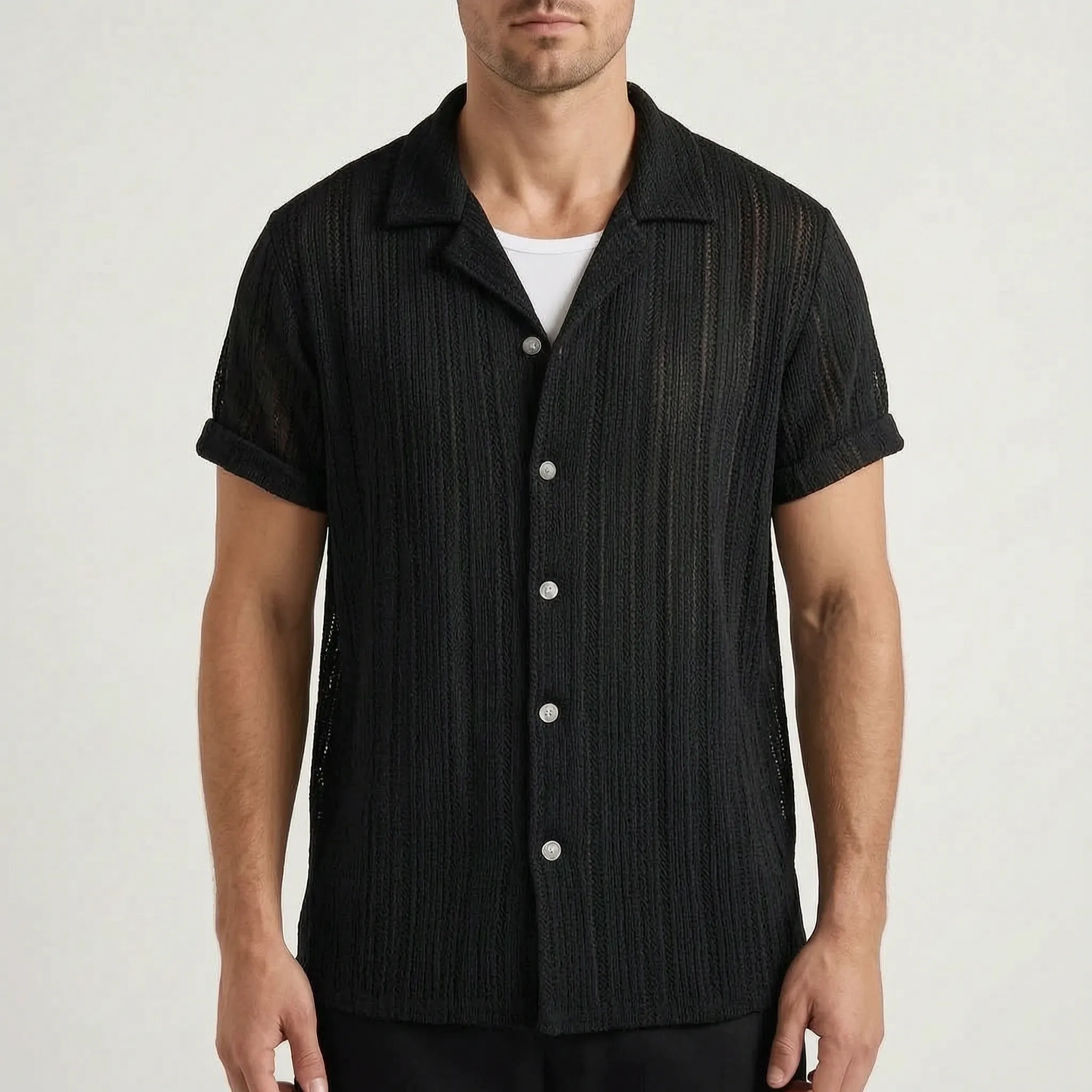 Brellar™ -  Textured Short Sleeve Shirt -  Summer Holidays