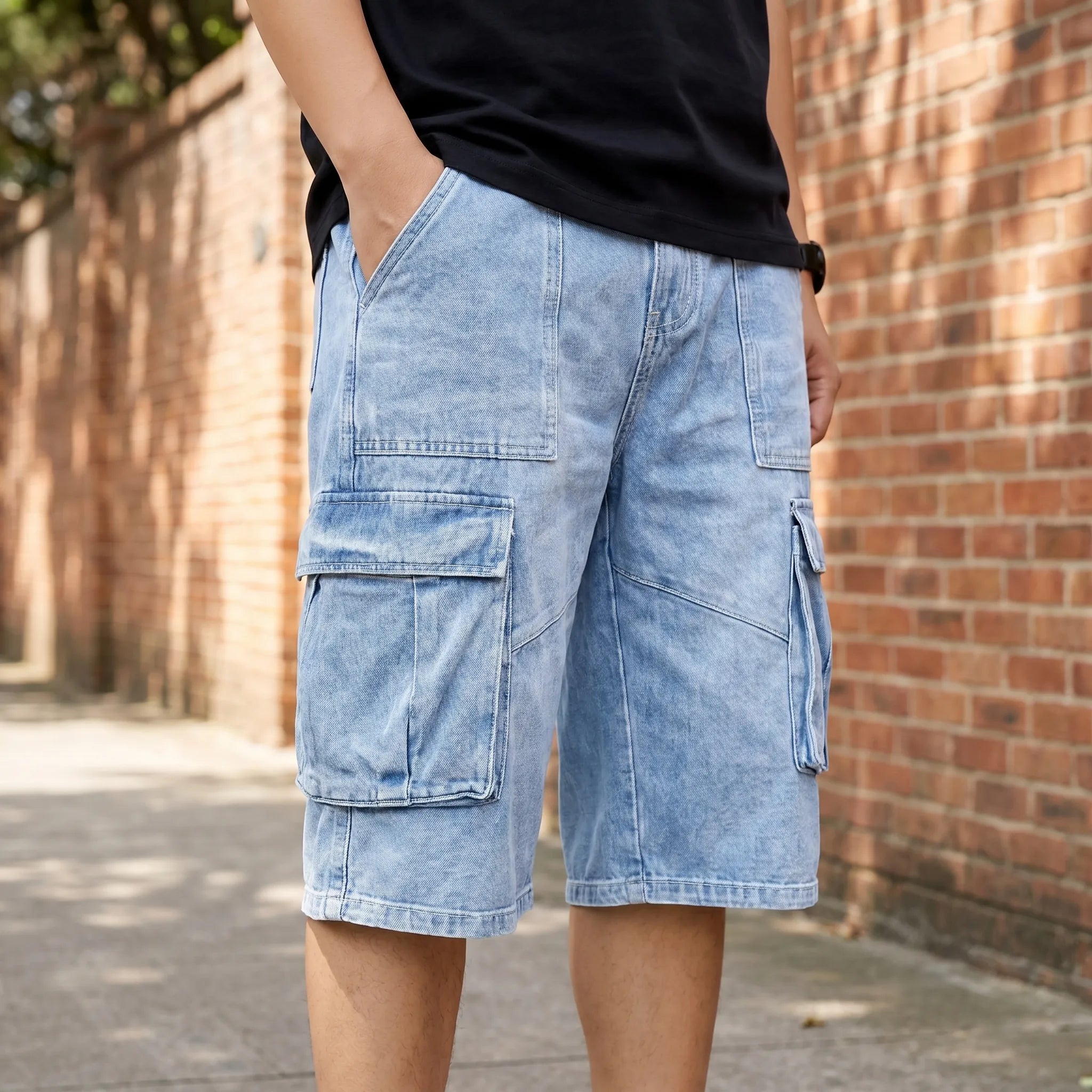 Brixen™ -  Men's Washed Cargo Shorts -  Carrying Everyday Items