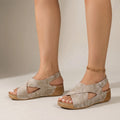 Cadora™ -  Slingback Wedge Sandals -  Walking On Holiday