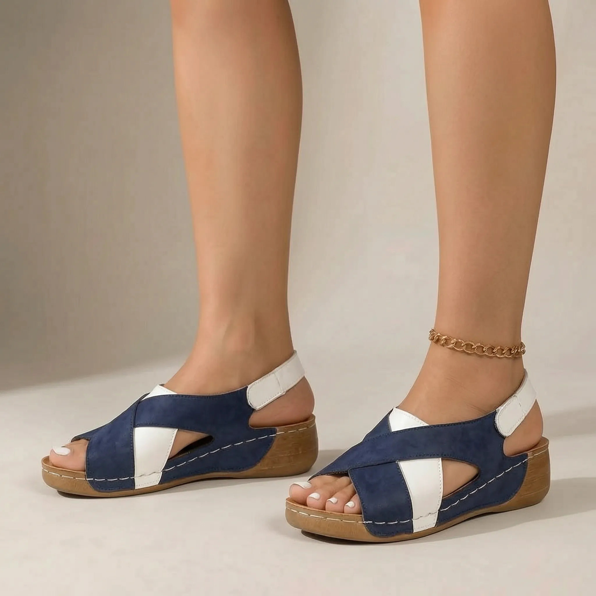 Cadora™ -  Slingback Wedge Sandals -  Walking On Holiday
