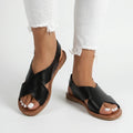Caelia™ -  Criss-Cross Flat Sandals -  Warm-Weather Outings