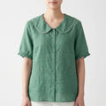 Caelira™ -  Short-Sleeved Button-Up Blouse -  Weekend Brunch Outings