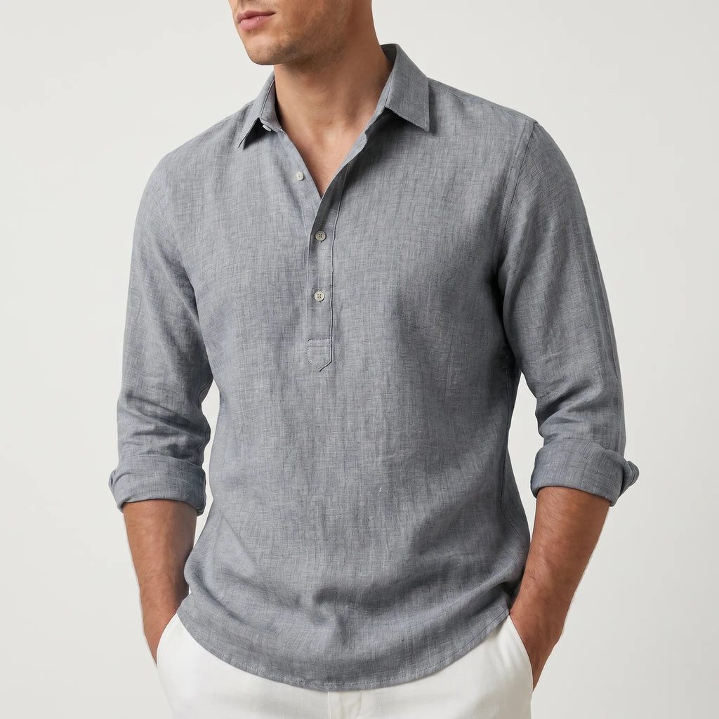 Caelis™ -  Long Sleeve Half-Placket Shirt -  Weekend Socialising