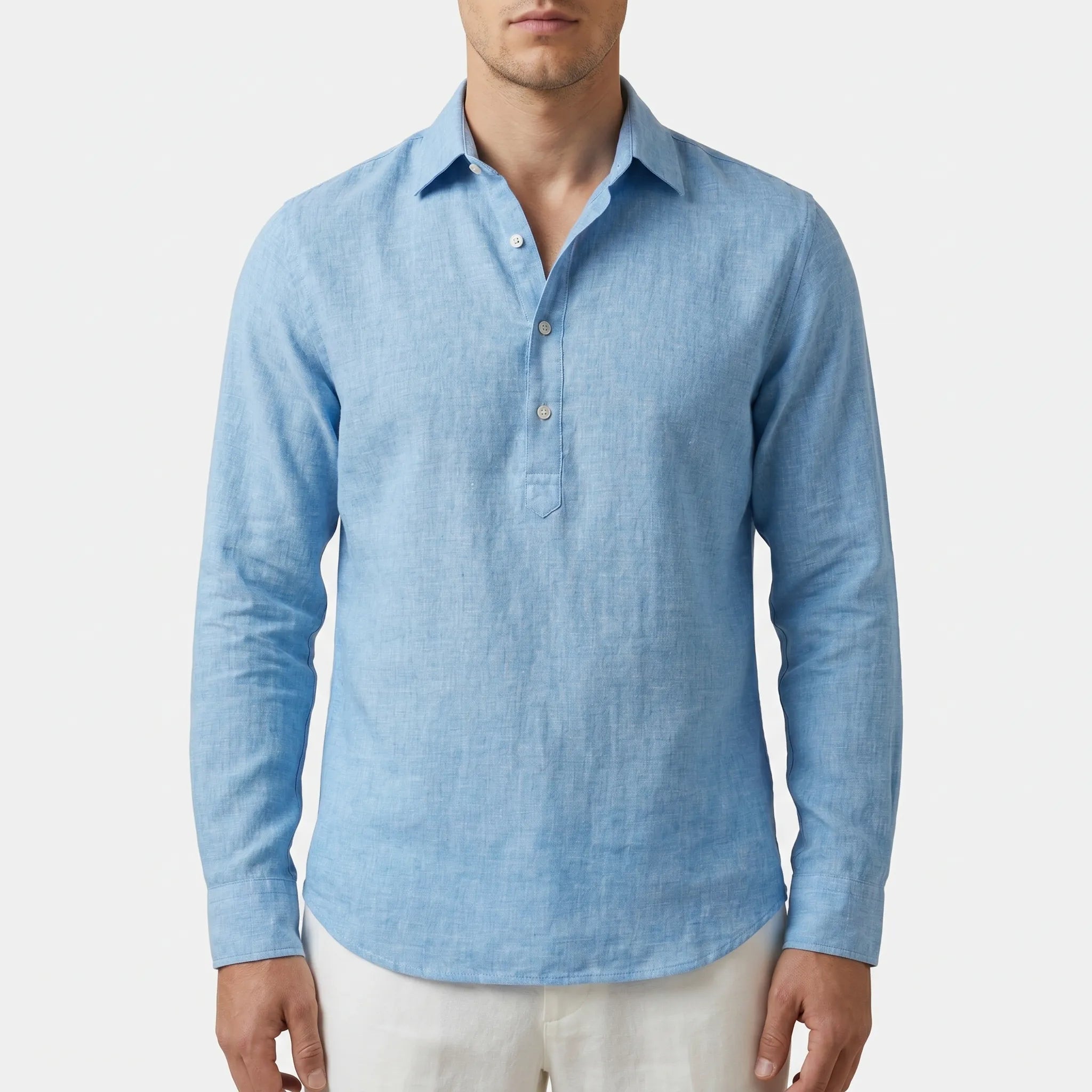 Caelis™ -  Long Sleeve Half-Placket Shirt -  Weekend Socialising