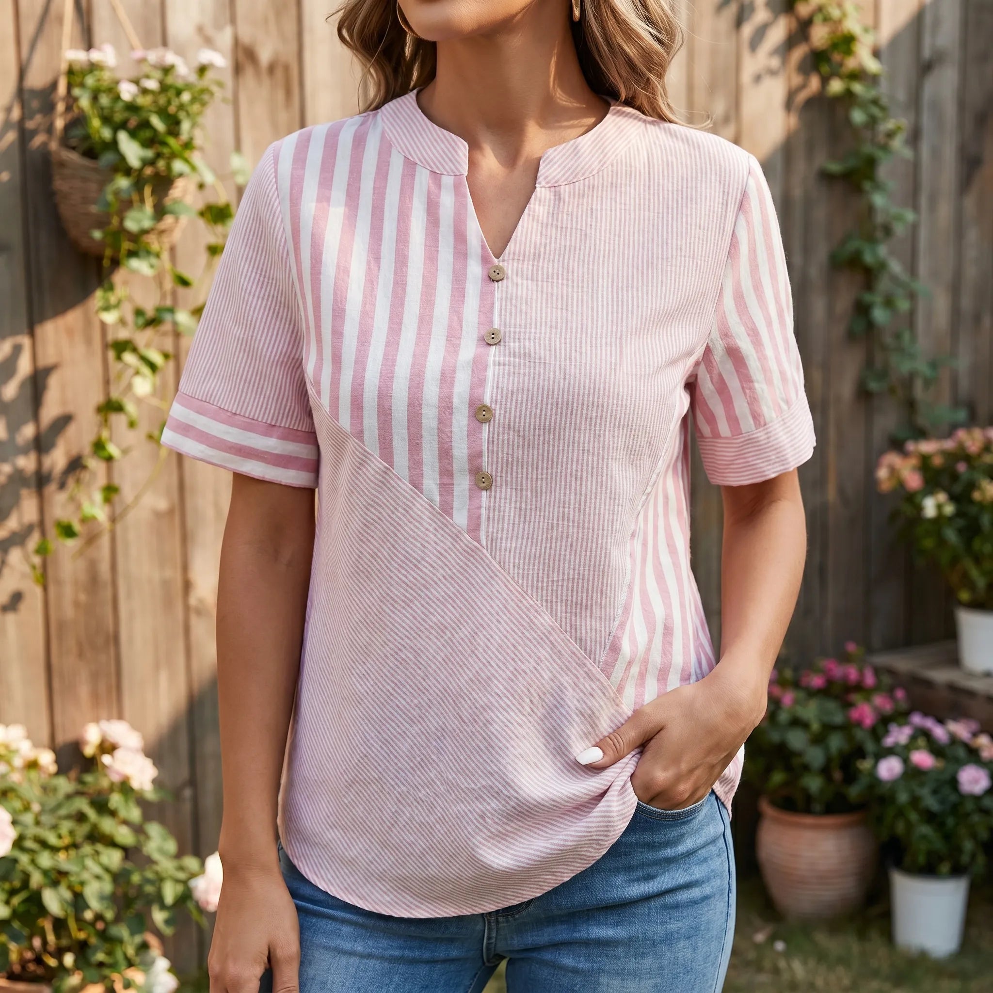 Calsen™ -  Casual Short Sleeve Top -  Casual Daytime Wear