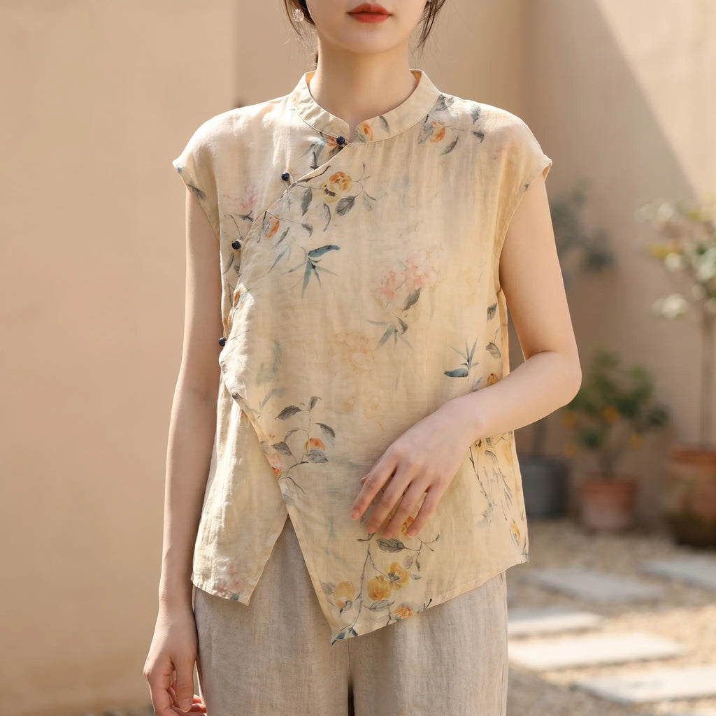 Calypta™ -  Asymmetrical Floral Blouse -  Casual Daytime Dressing