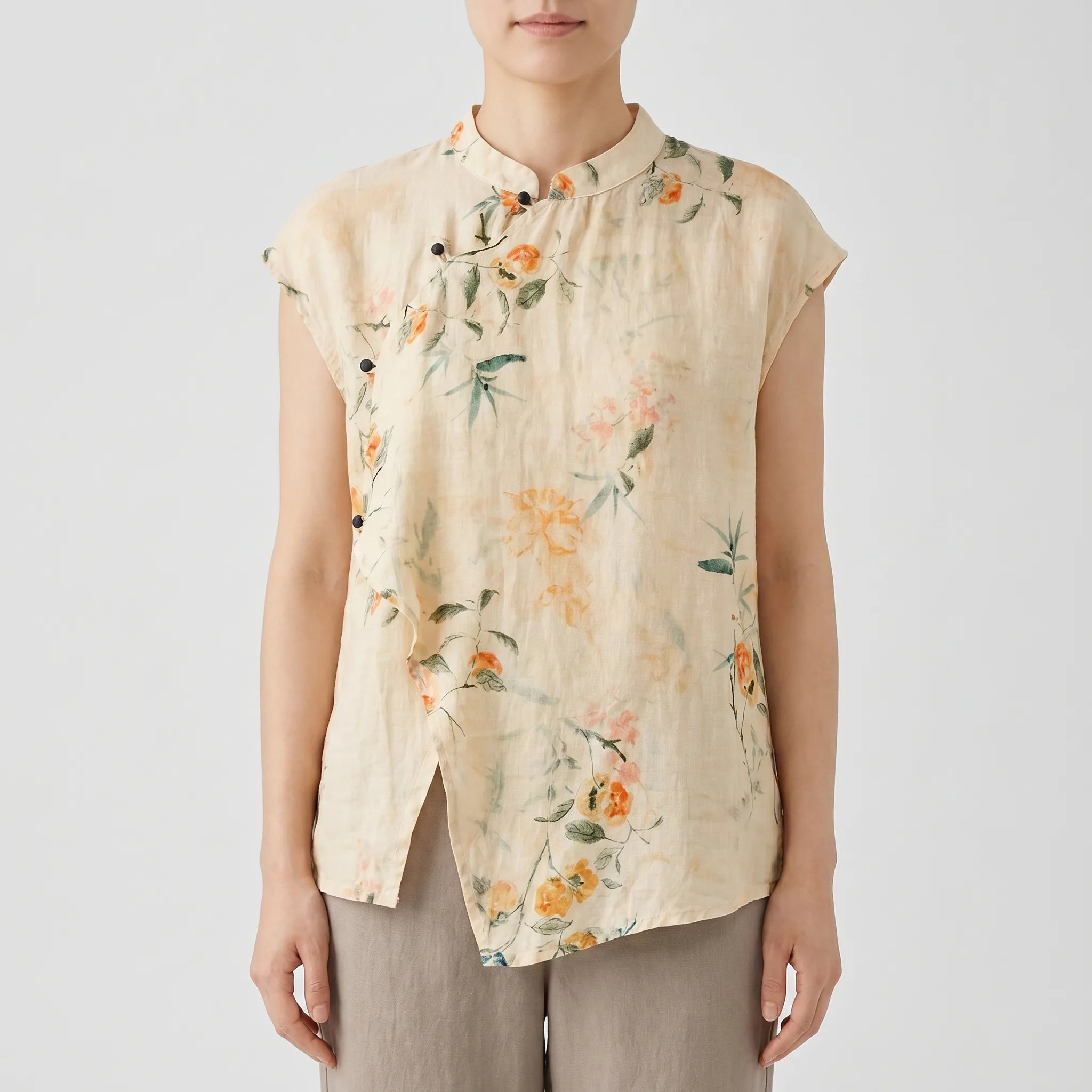 Calypta™ -  Asymmetrical Floral Blouse -  Casual Daytime Dressing