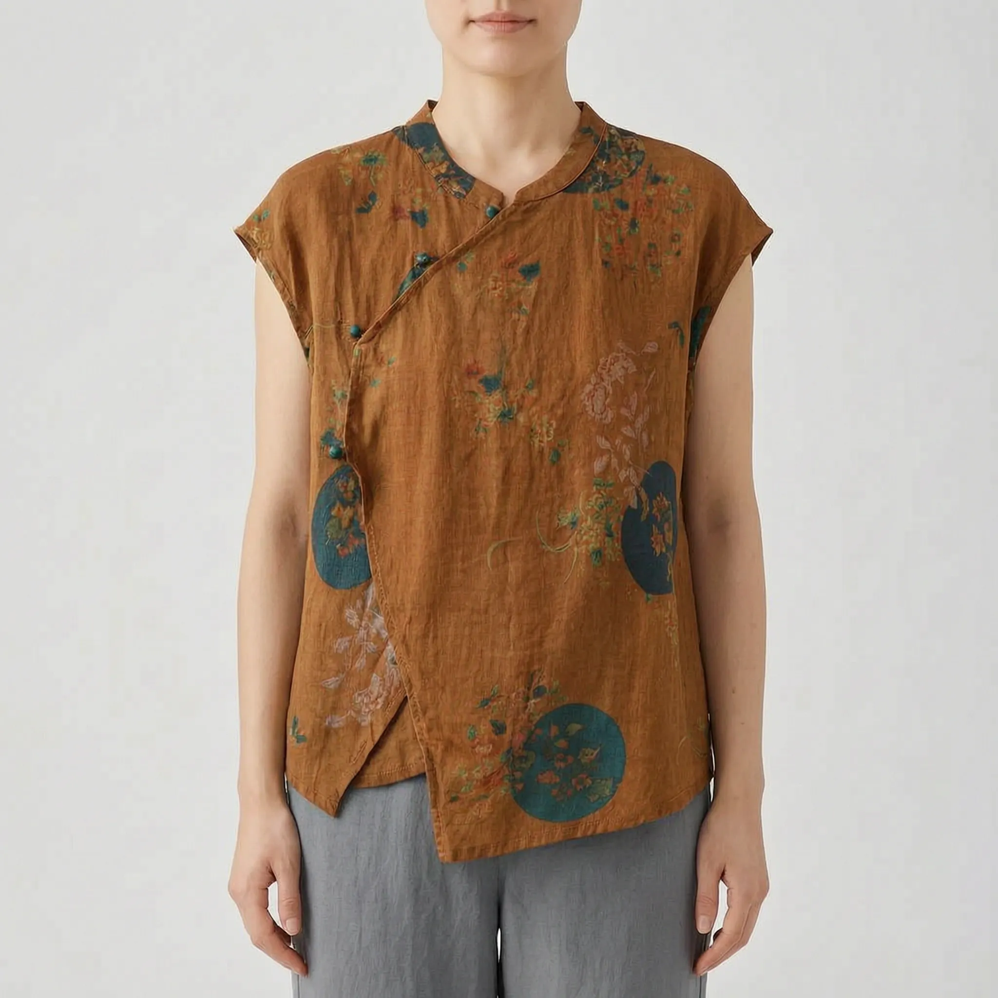 Calypta™ -  Asymmetrical Floral Blouse -  Casual Daytime Dressing