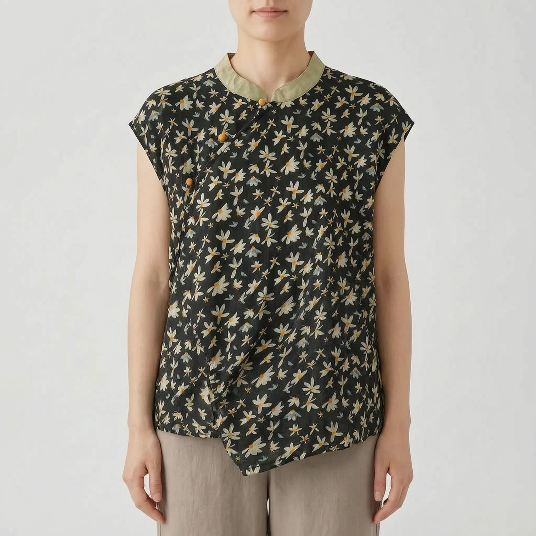 Calypta™ -  Asymmetrical Floral Blouse -  Casual Daytime Dressing