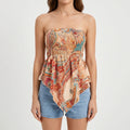 Calypto™ -  Strapless Smocked Bohemian Top -  Warm Weather Styling