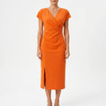 Calyxa™ -  V-Neck Midi Dress -  Evening Dining