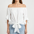 Cascadine™ -  Off-Shoulder Tie Blouse -  Warm Weather Outings