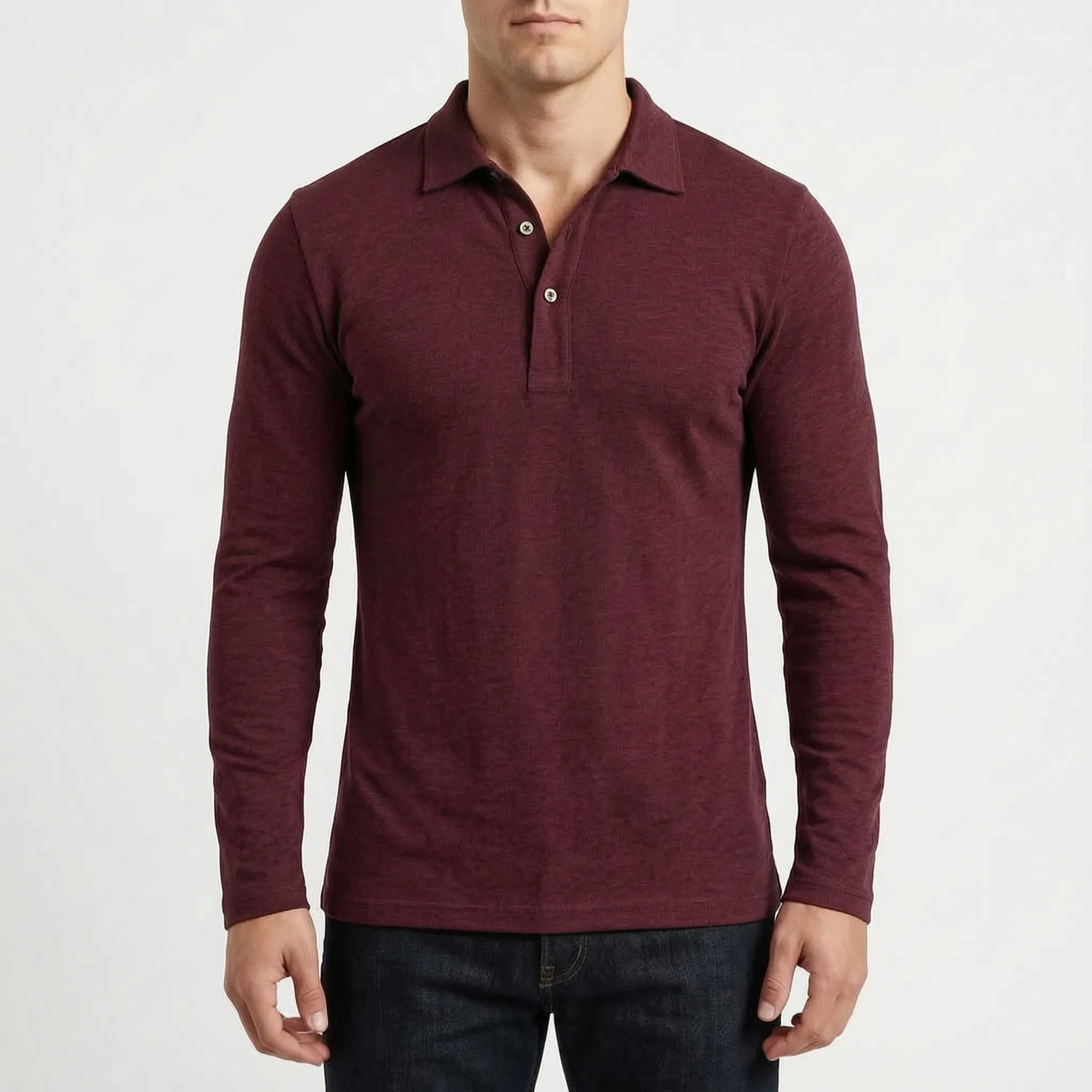 Corston™ -  Long Sleeve Collared Polo Shirt -  Office Casual Days