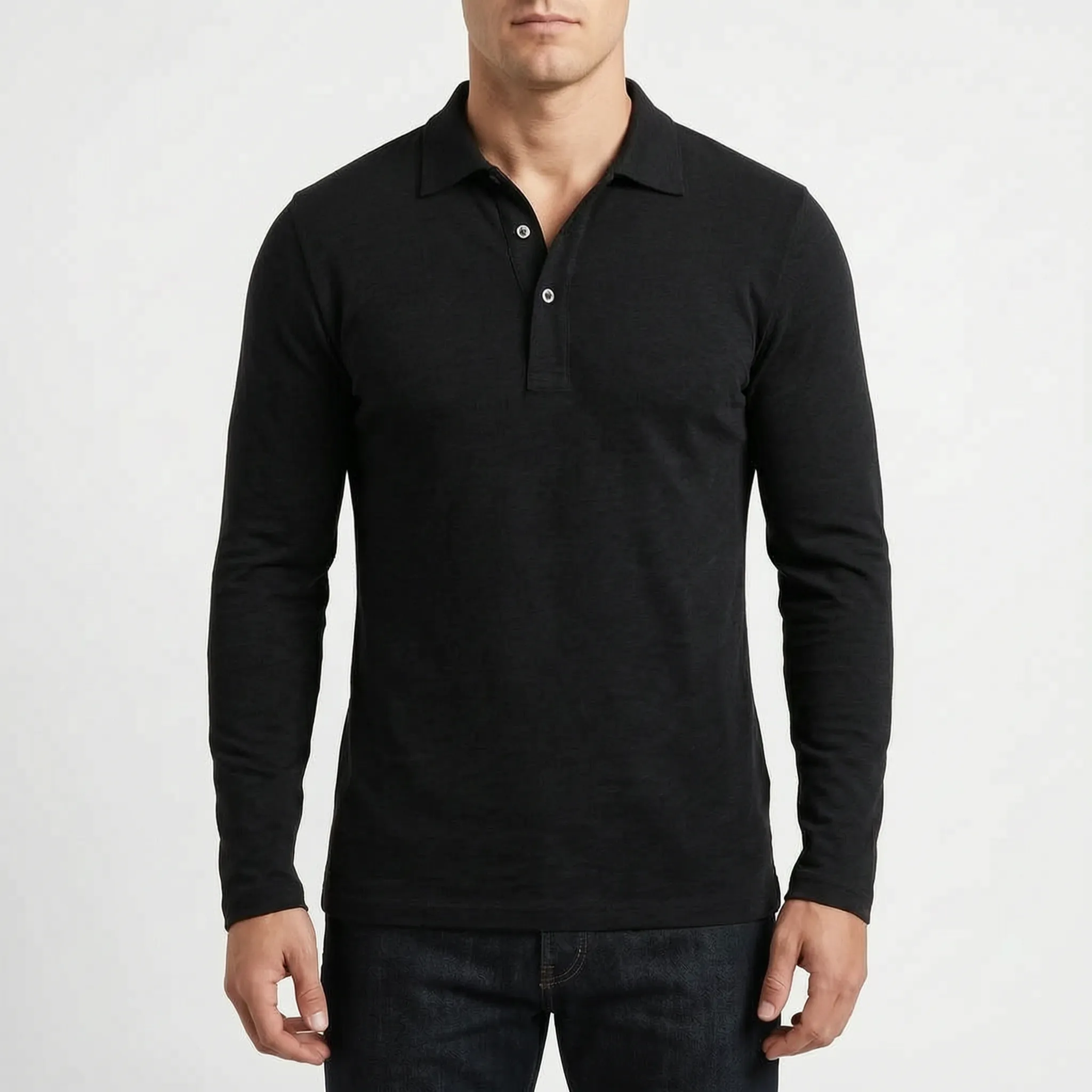 Corston™ -  Long Sleeve Collared Polo Shirt -  Office Casual Days