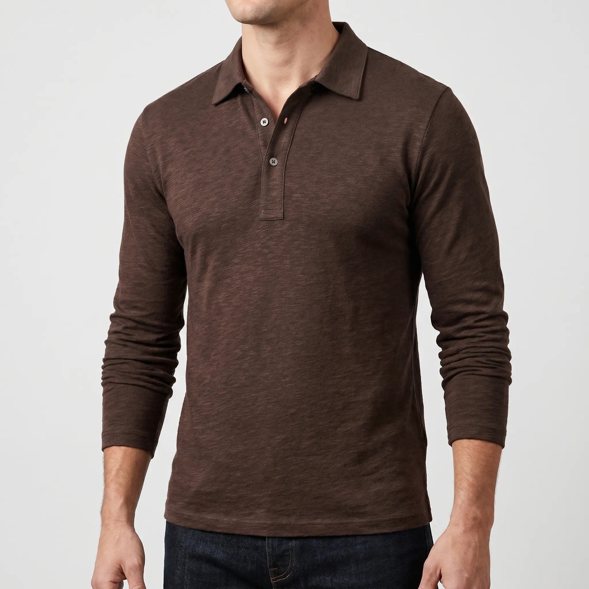 Corston™ -  Long Sleeve Collared Polo Shirt -  Office Casual Days