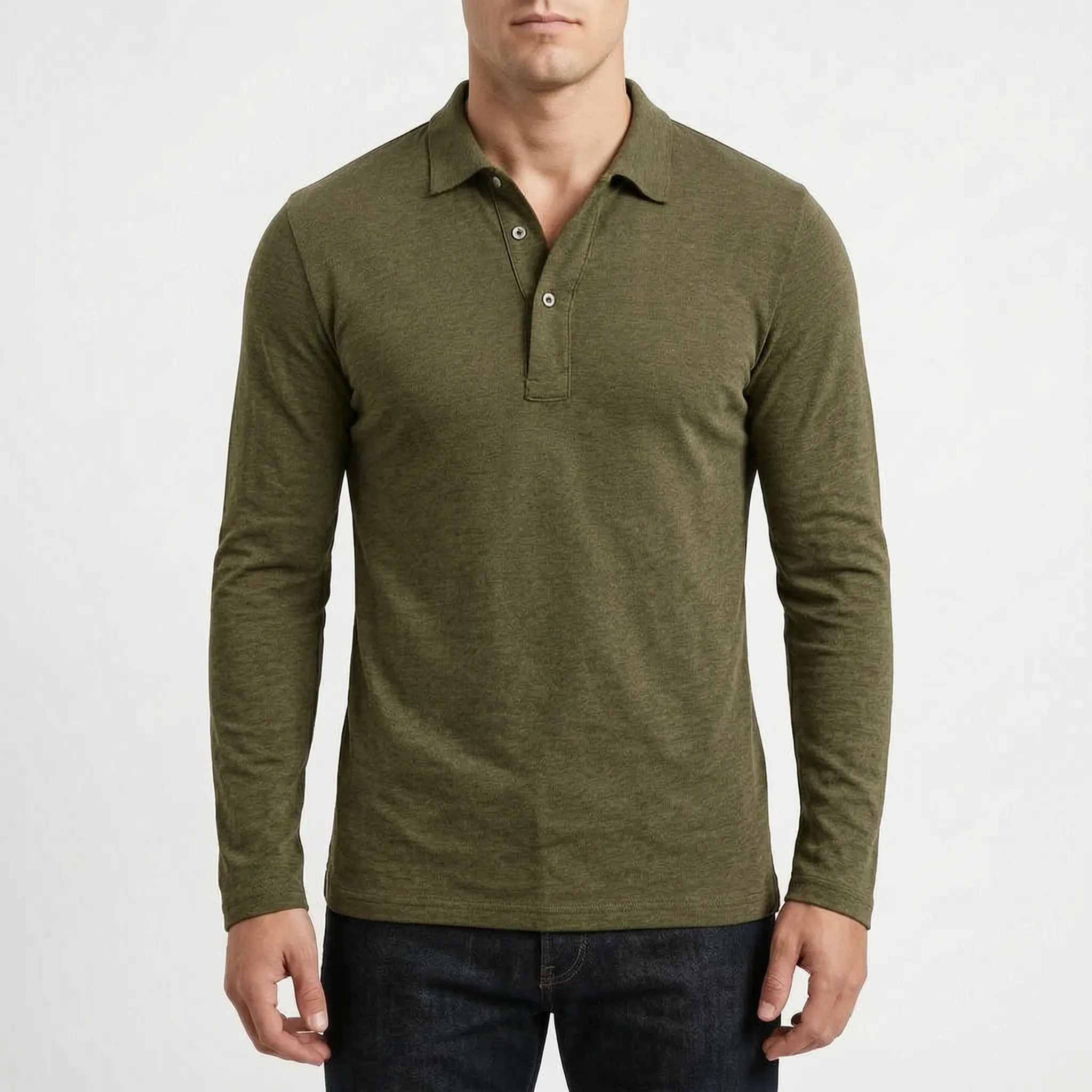 Corston™ -  Long Sleeve Collared Polo Shirt -  Office Casual Days