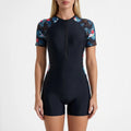 Covella™ -  One Piece Short Sleeve Swimsuit -  Swimming Laps