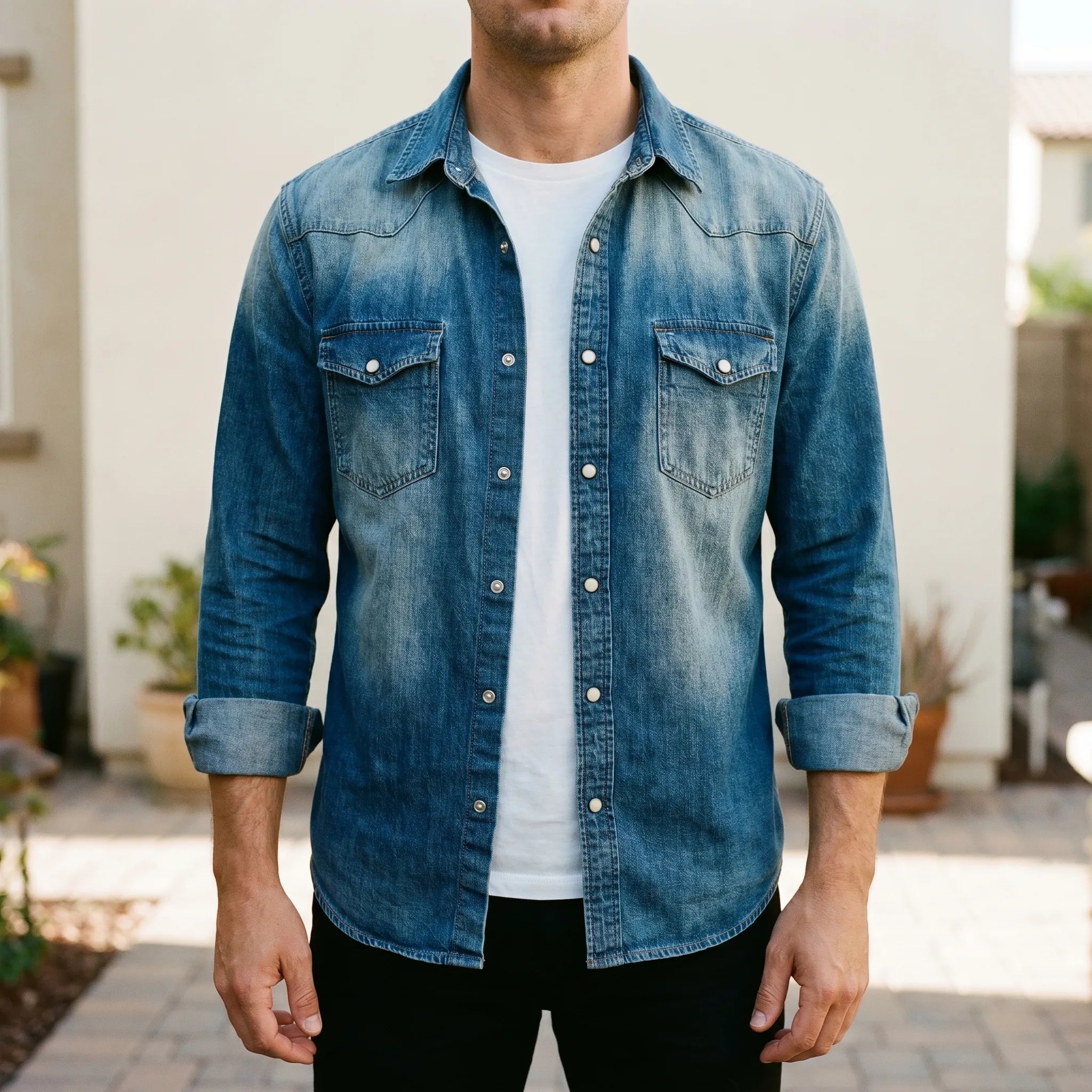 Densox™ -  Long Sleeve Washed Casual Shirt -  Everyday Casual Wear