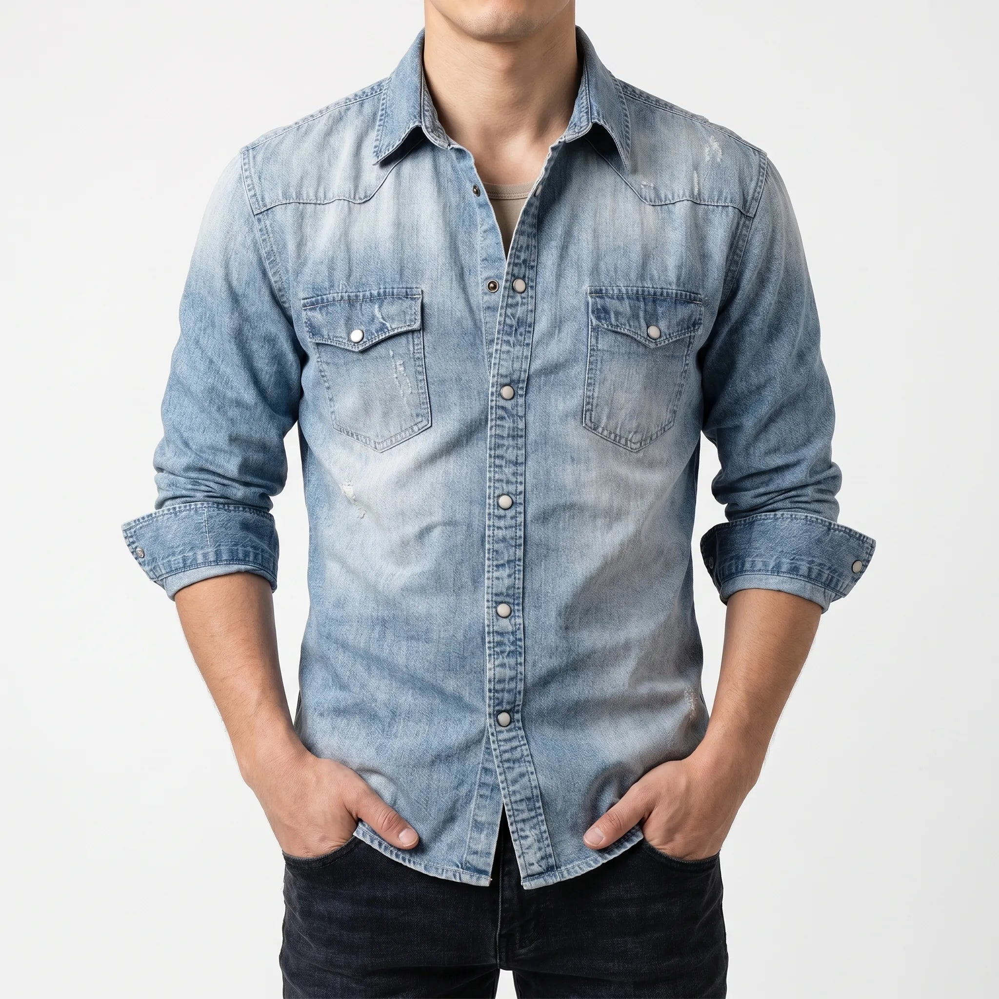 Densox™ -  Long Sleeve Washed Casual Shirt -  Everyday Casual Wear