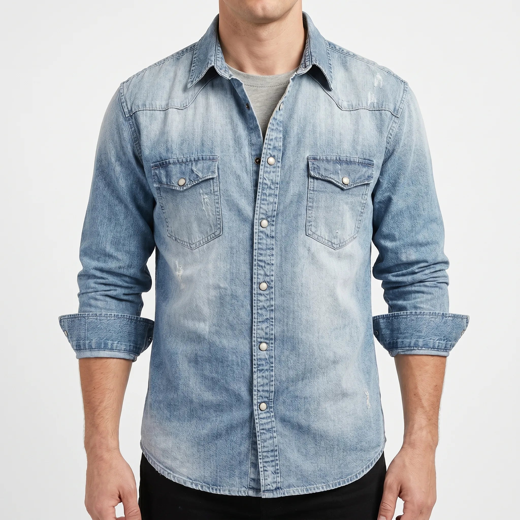 Densox™ -  Long Sleeve Washed Casual Shirt -  Everyday Casual Wear