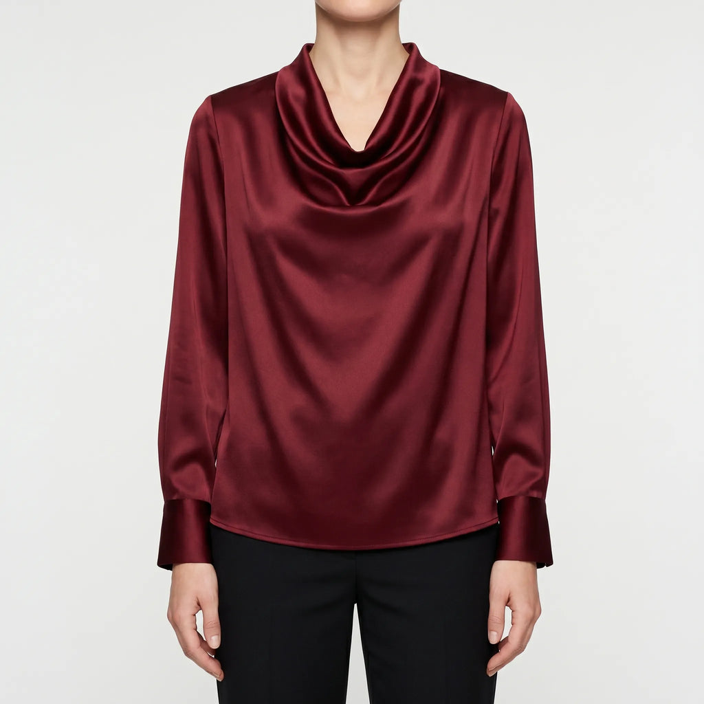 Drapella™ -  Long Sleeve Cowl Blouse -  Office Wear