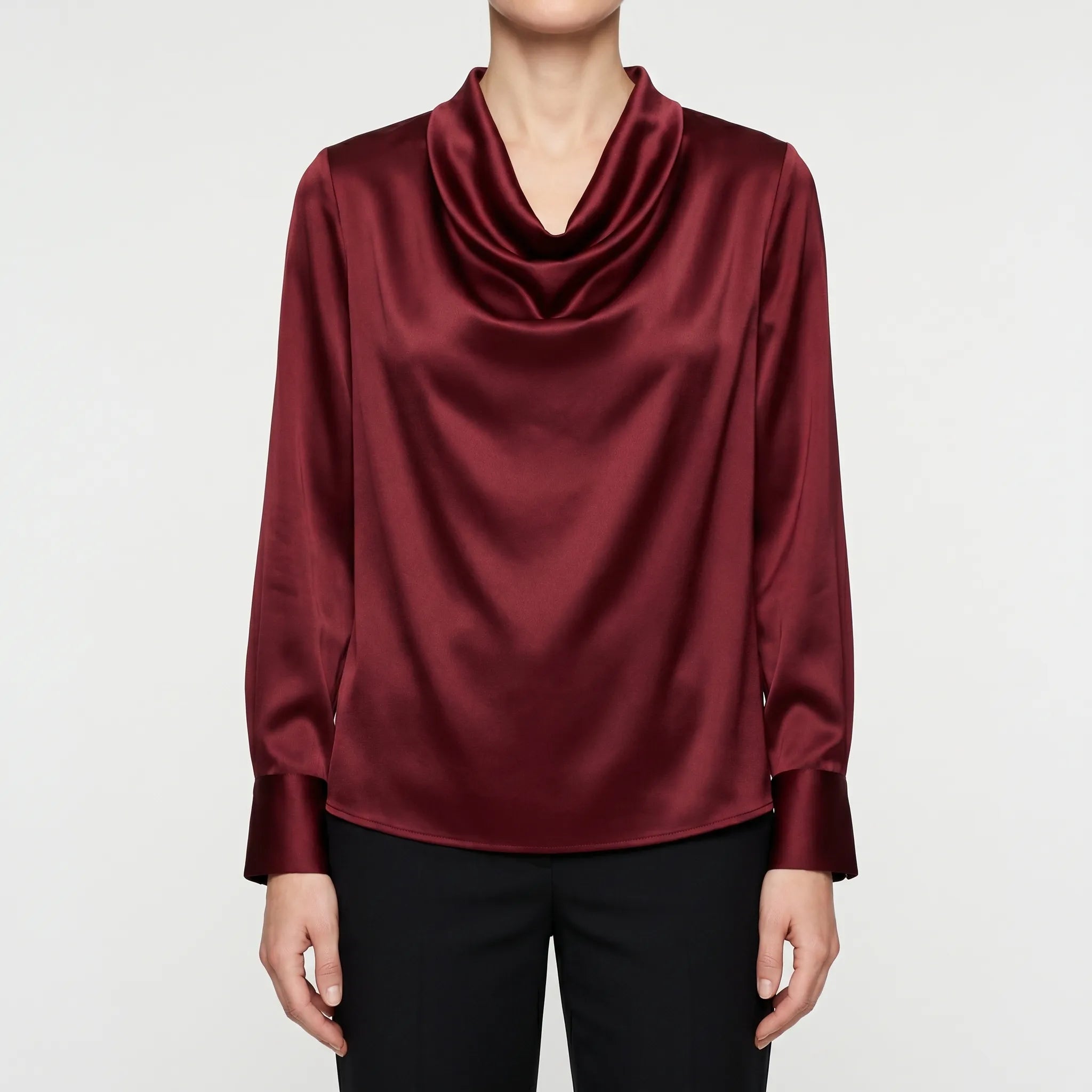 Drapella™ -  Long Sleeve Cowl Blouse -  Office Wear