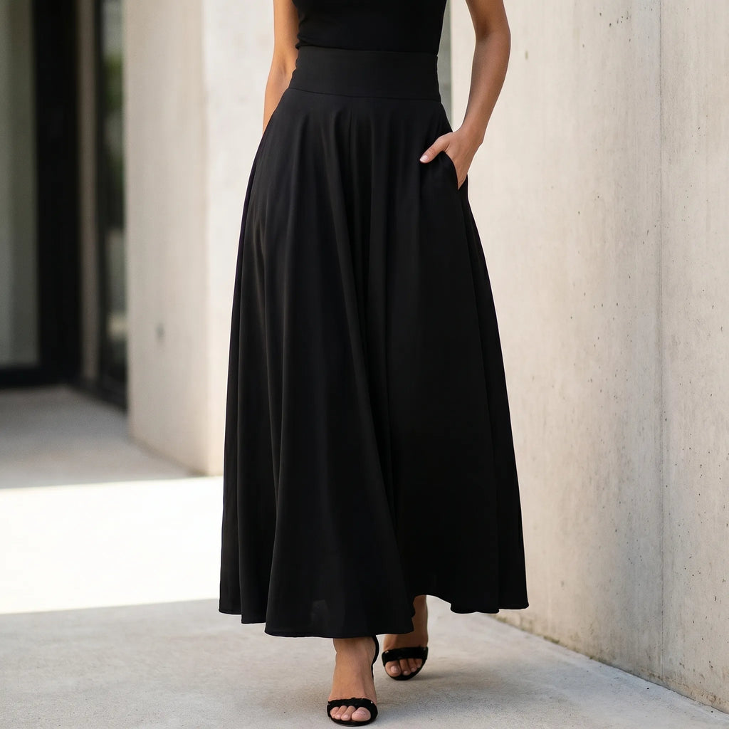 Drapevia™ -  High-Waisted Flowing Skirt -  Evening Dinners