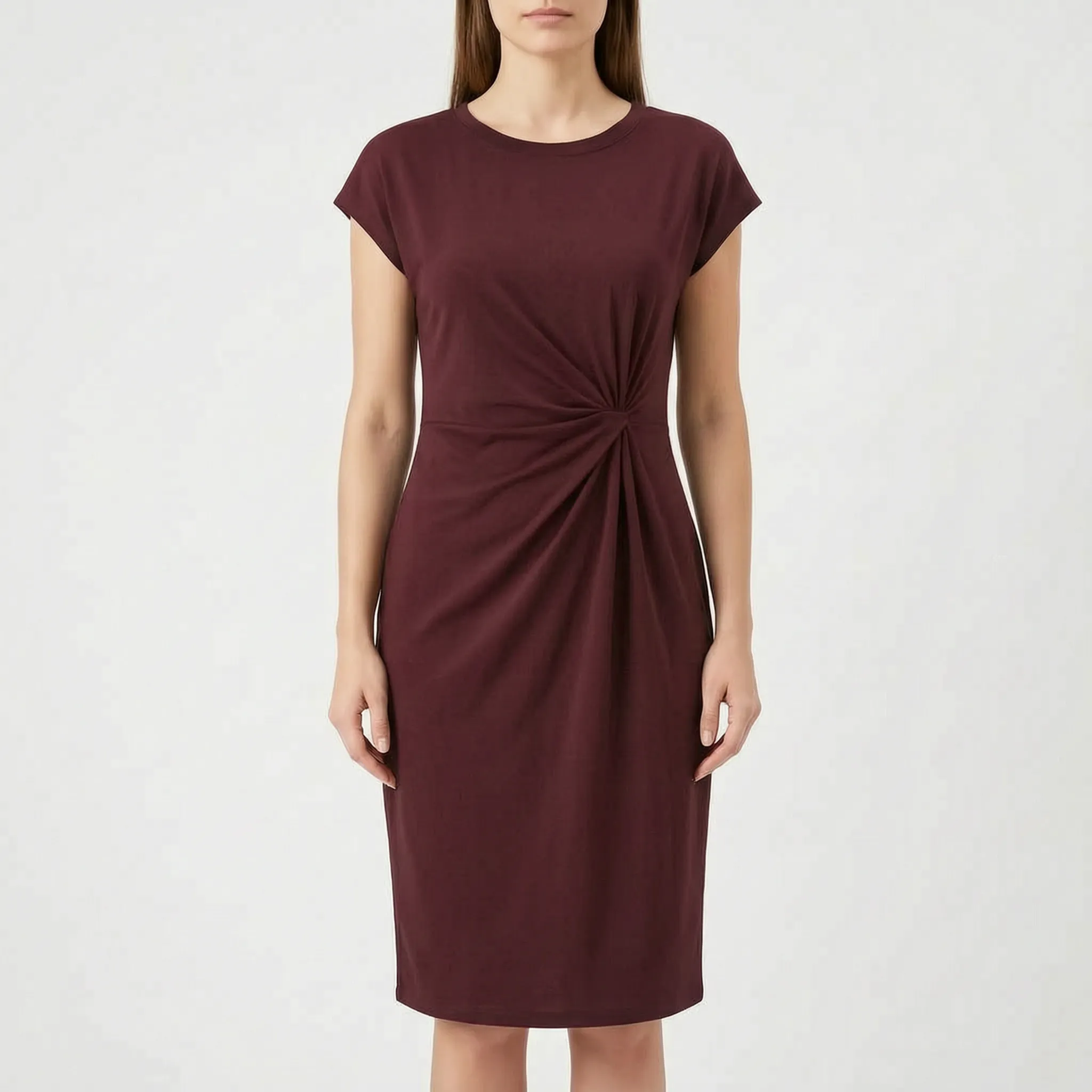 Drapia™ -  Ruched Bodycon Midi Dress -  Evening Dinner Parties