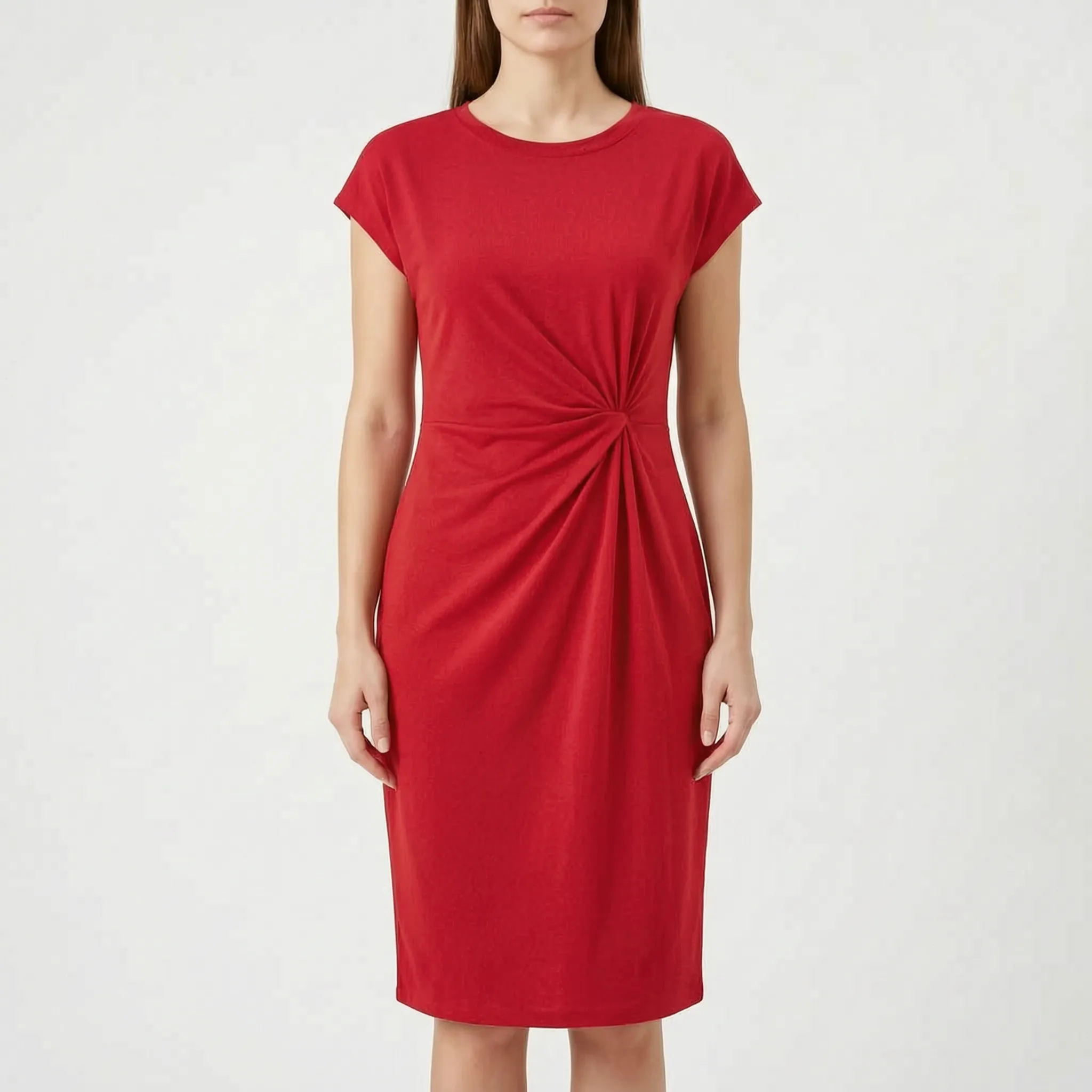 Drapia™ -  Ruched Bodycon Midi Dress -  Evening Dinner Parties
