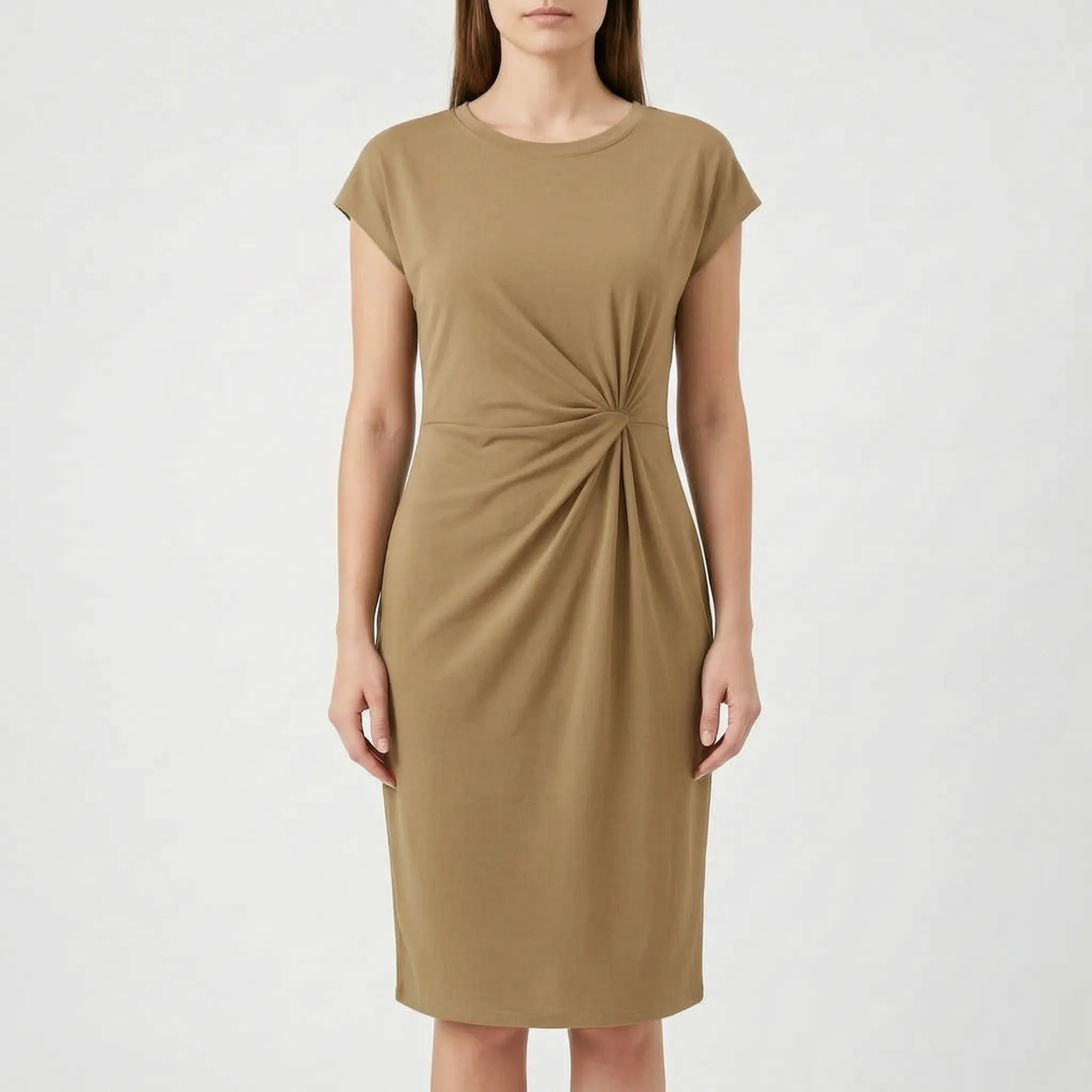 Drapia™ -  Ruched Bodycon Midi Dress -  Evening Dinner Parties