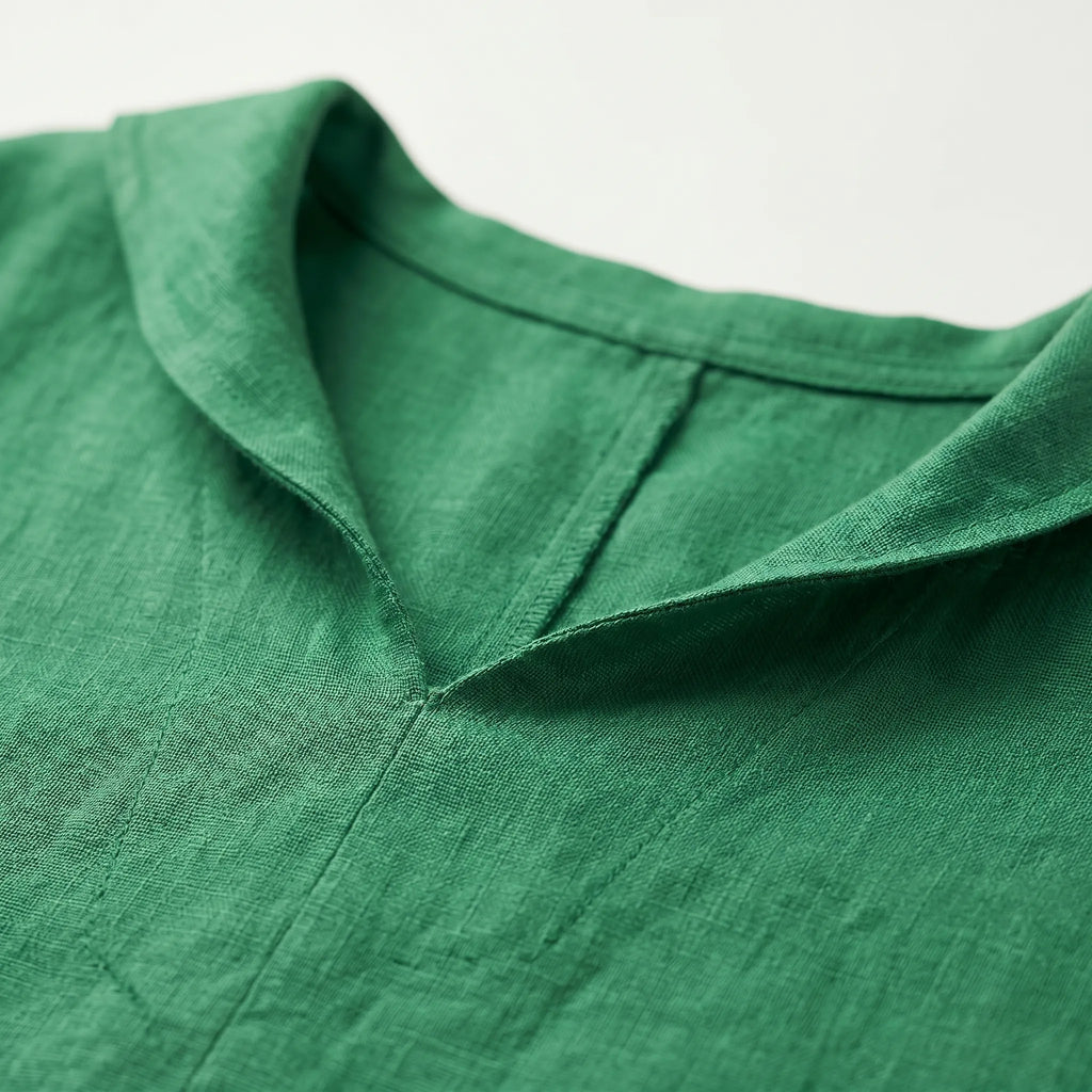 Drapio™ -  Relaxed V-Neck Short Sleeve Blouse -  Effortless Daytime Styling