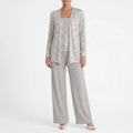 Elegara™ -  Sequined Three-Piece Trouser Suit -  Evening Event Styling