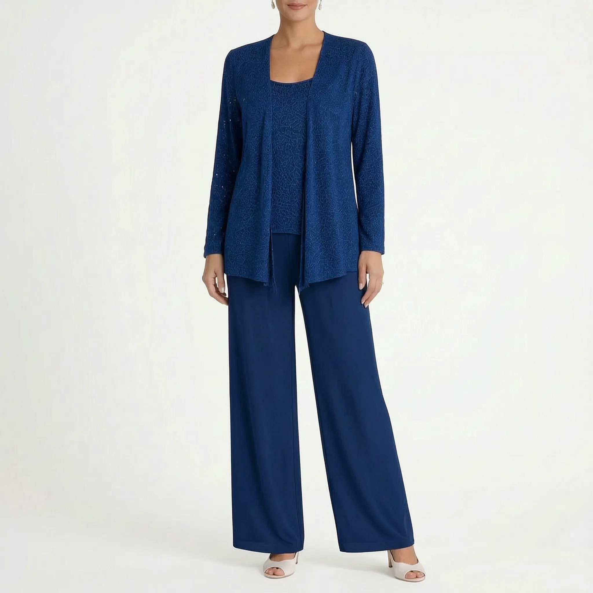 Elegara™ -  Sequined Three-Piece Trouser Suit -  Evening Event Styling