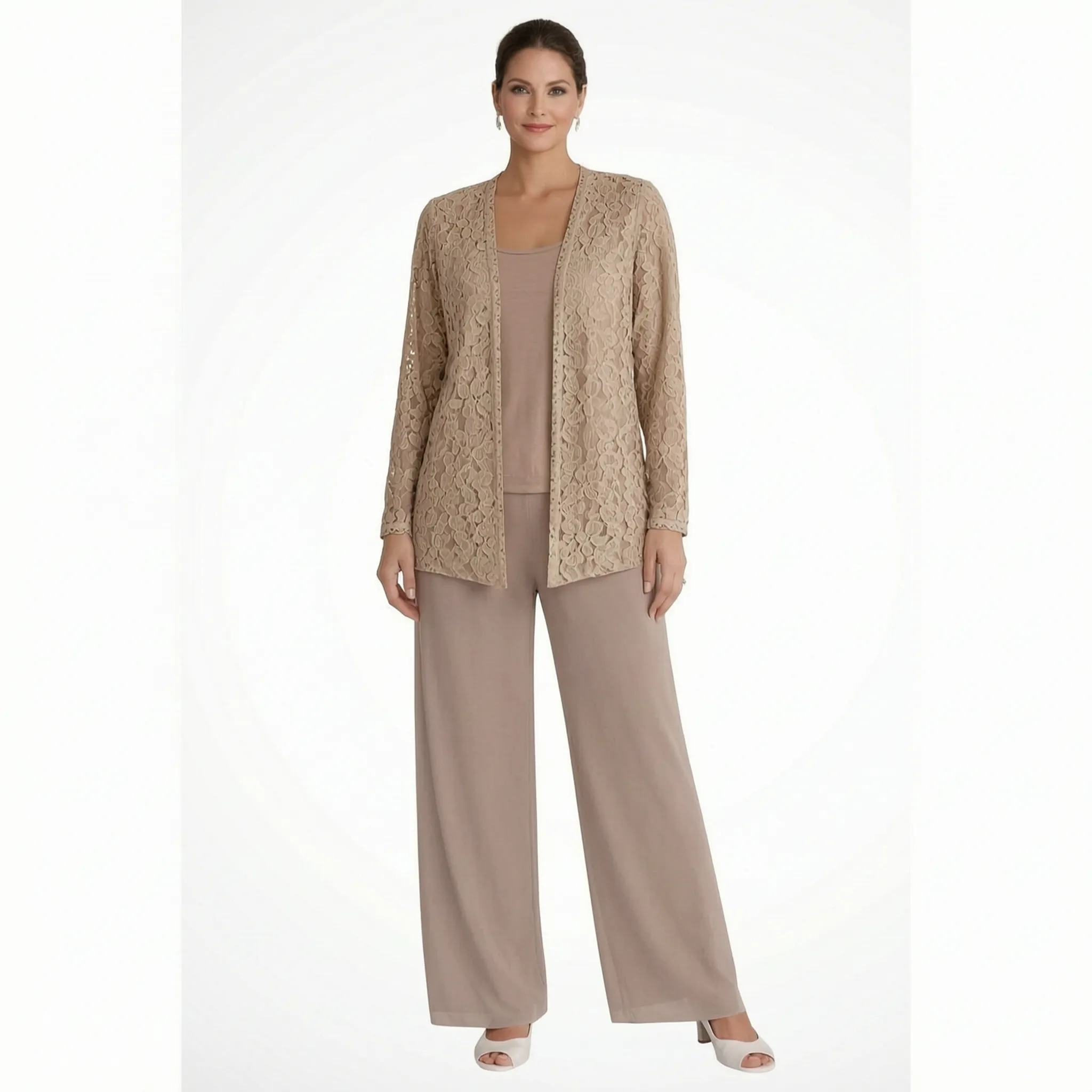 Elegara™ -  Sequined Three-Piece Trouser Suit -  Evening Event Styling