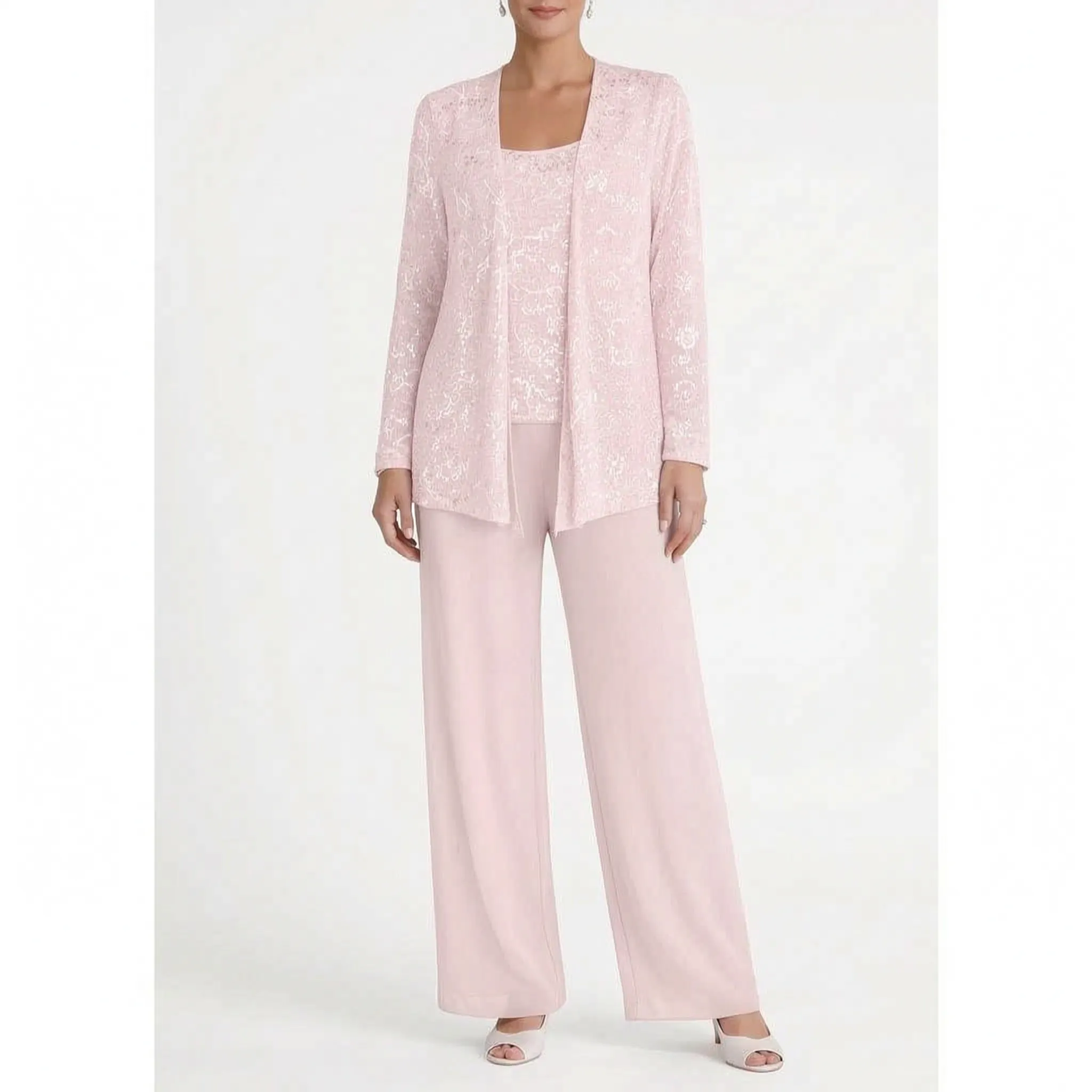 Elegara™ -  Sequined Three-Piece Trouser Suit -  Evening Event Styling