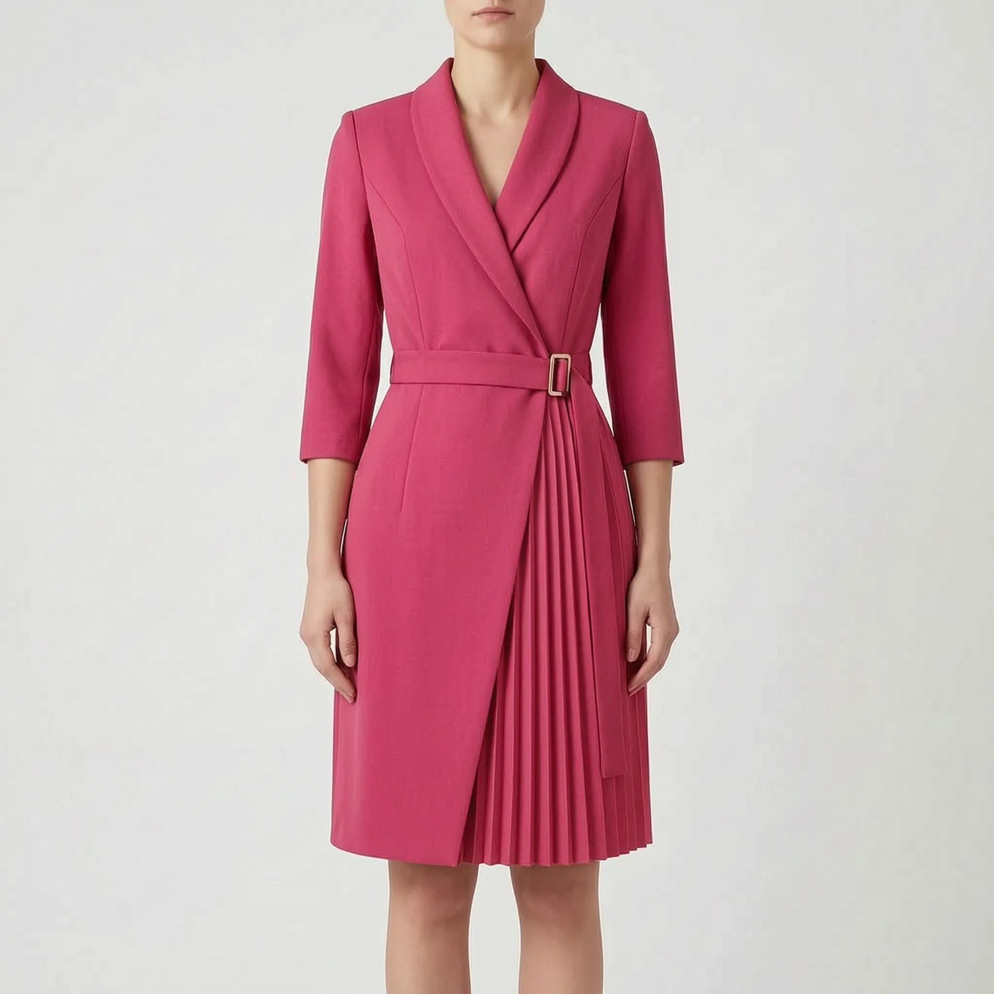 Elevaria™ -  Houndstooth Blazer Wrap Dress -  Business Meetings