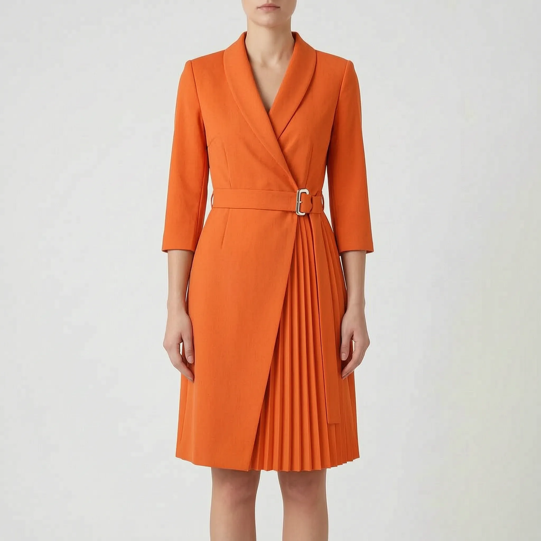 Elevaria™ -  Houndstooth Blazer Wrap Dress -  Business Meetings