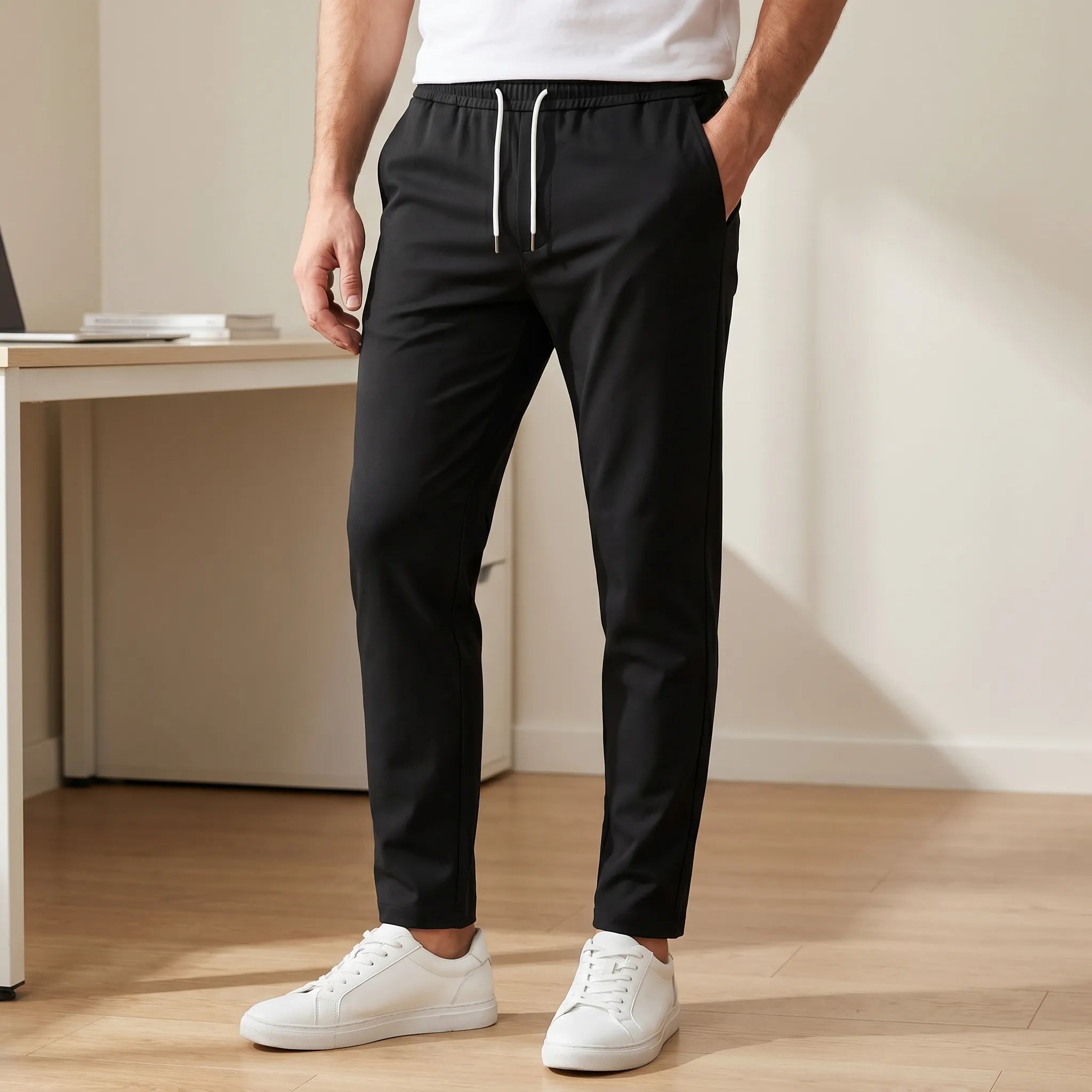 Flexiva™ -  Slim Fit Drawstring Trousers -  Unrestricted Daily Movement