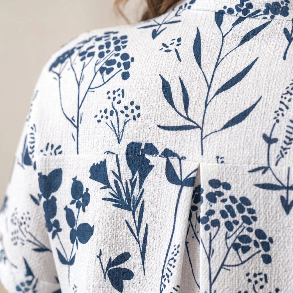 Floralis™ -  Short Sleeve Botanical Blouse -  Casual Daytime Wear