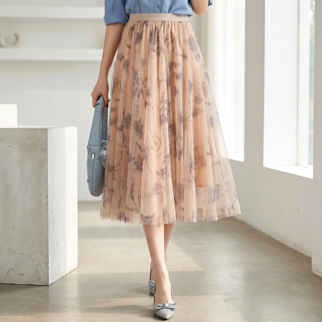 Floramidi™ -  High-Waisted Pleated Midi Skirt -  Office Styling