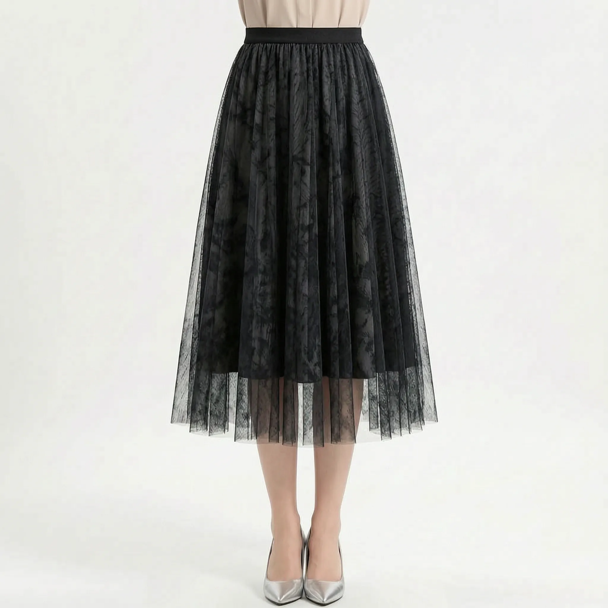 Floramidi™ -  High-Waisted Pleated Midi Skirt -  Office Styling