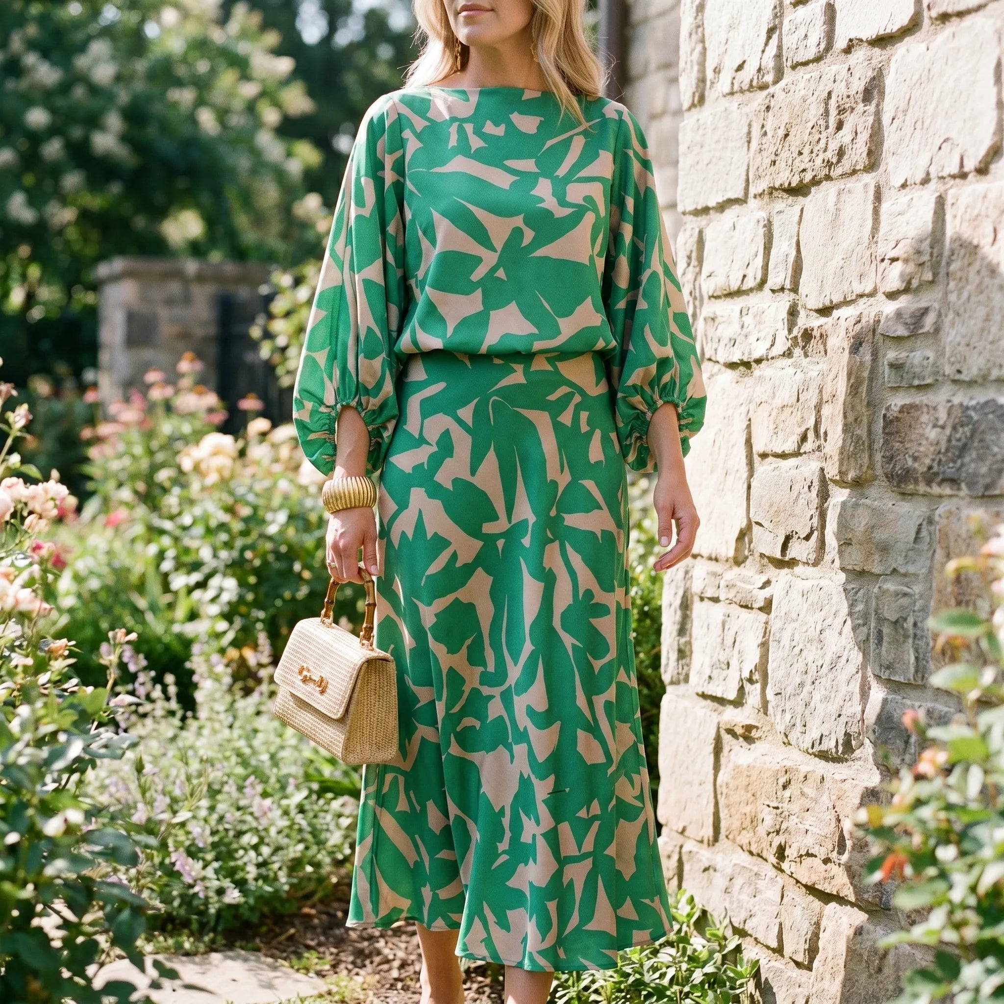 Floravie™ -  Two-Piece Midi Skirt Set -  Effortless Daytime Styling
