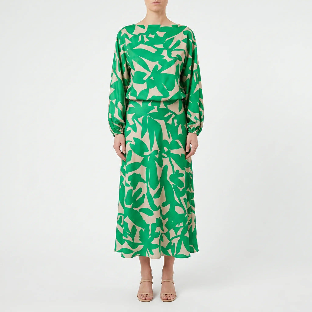 Floravie™ -  Two-Piece Midi Skirt Set -  Effortless Daytime Styling