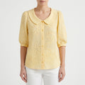 Floriave™ -  Floral Embroidered Button Blouse -  Office Styling