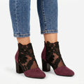 Floriette™ -  Sheer Floral Heeled Booties -  Elevating Evening Outfits